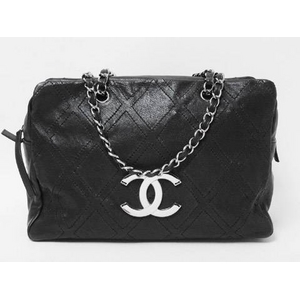【現品限り】CHANEL(シャネル) ヴィンテージ レザー チェーンショルダーバッグ 黒 ブラック 【中古A】