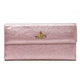 【現品限り】Vivienne Westwood(ヴィヴィアンウエストウッド) Wホック長財布 カーフ メタリックピンク 2801VW 【未使用】