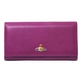 【現品限り】Vivienne Westwood(ヴィヴィアンウエストウッド) 二つ折長財布 カーフ パープル/赤 1032VW 【未使用】