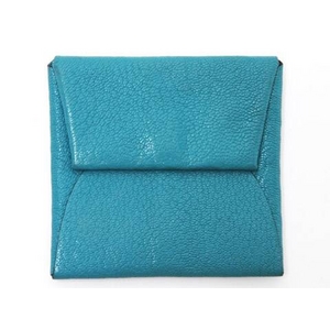 【現品限り】HERMES(エルメス) バスティア コインケース シェーブル ターコイズ 【中古AB】の写真