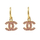 【現品限り】CHANEL（シャネル） ピアス ココ ゴールド ピンクストーン 【中古A】