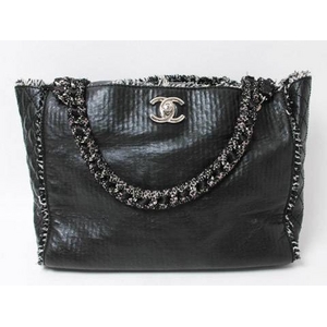 【現品限り】CHANEL(シャネル) トートバッグ カーフ/ツイード 黒 【中古A】