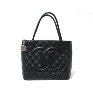 【現品限り】CHANEL（シャネル） 復刻トート キャビア 黒 ブラック シルバー金具 【中古AB】 - 拡大画像