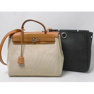 【現品限り】HERMES（エルメス） エールバッグPM ナチュラル／ブラック 【中古B】 - 拡大画像