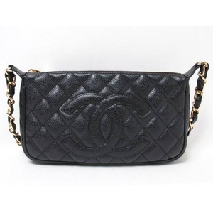 【現品限り】CHANEL(シャネル) チェーンショルダー キャビア 黒 【中古A】