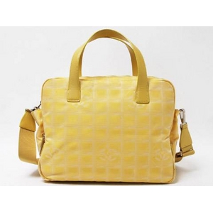 【現品限り】CHANEL(シャネル) トラベルライン 2WAYハンドバッグ イエロー スト付き 【中古SA】