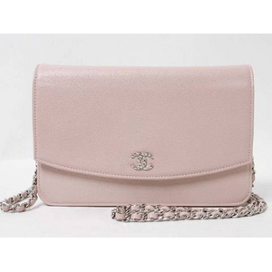 【現品限り】CHANEL(シャネル) チェーンウォレット キャビア ピンク A46316 【中古SA】