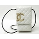 【現品限り】CHANEL（シャネル） カンボンライン ショルダーポシェット カーフ／パイソン ホワイト／ブラウン 【中古AB】