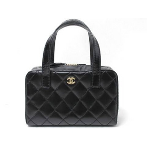 【現品限り】CHANEL(シャネル) ワイルドステッチ ミニボストンバッグ 黒 ブラック 【中古AB】