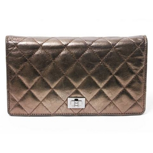 【現品限り】CHANEL（シャネル） 2.55 マトラッセ 2つ折長財布 ゴールド A35304 【中古B】 - 拡大画像