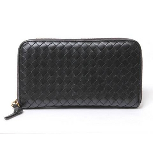 【現品限り】BOTTEGA VENETA（ボッテガヴェネタ） ラウンドファスナー長財布 114076 黒 【中古AB】 - 拡大画像
