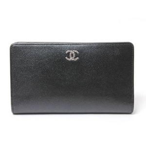 【現品限り】CHANEL（シャネル） ココボタン 2つ折長財布 黒 ブラック A20904 【中古AB】 - 拡大画像