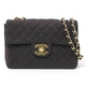【現品限り】CHANEL（シャネル） デカバッグ Wチェーンショルダー コットンジャージ 黒 ブラック ゴールド金具 【中古AB】