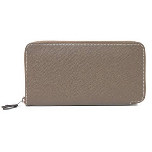 【現品限り】HERMES（エルメス） ラウンドファスナー長財布 アザップロング シルクイン エトゥープ 【中古SA】 - 拡大画像
