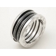 【現品限り】BVLGARI（ブルガリ） Bzero1リング S WG #52 ブラックエナメル 【中古SA】