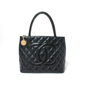 【現品限り】CHANEL(シャネル) 復刻トート キャビア 黒 ブラック ゴールド金具 【中古AB】