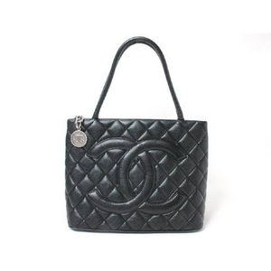 【現品限り】CHANEL(シャネル) 復刻トート キャビア 黒 ブラック シルバー金具 【中古AB】