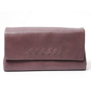 【現品限り】BOTTEGA VENETA（ボッテガヴェネタ） 長財布 カーフ ラベンダー 196306 【中古A】 - 拡大画像