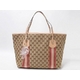 【現品限り】GUCCI（グッチ） GG柄 トートバッグ ロゴチャーム付き ベージュ 211971 【新品同様】