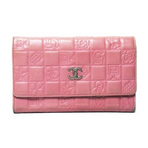 【現品限り】CHANEL（シャネル） アイコンモチーフ 財布 ピンク 【中古BC】 - 拡大画像