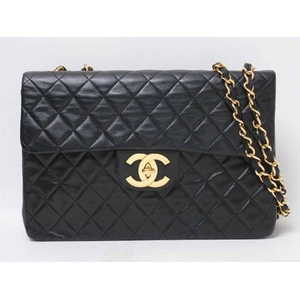 【現品限り】CHANEL(シャネル) デカマトラッセ デカバッグ Wチェーンショルダー 黒 【中古A】