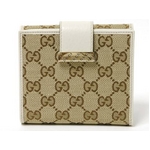 【現品限り】Gucci（グッチ） GG柄 Wホック財布 ベージュ／白 212090 【未使用】