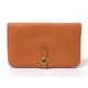 【現品限り】HERMES（エルメス） ドゴンGM トゴ オレンジ ゴールド金具 【中古A】