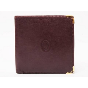 【現品限り】Cartier（カルティエ） マストライン 2つ折財布 ボルドー 【中古B】 - 拡大画像