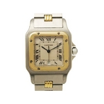 【現品限り】Cartier（カルティエ） サントスガルベLM コンビ メンズ クオーツ 旧ブレス 【中古SA】