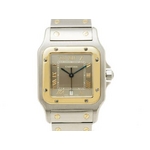 【現品限り】Cartier（カルティエ） サントスガルベLM コンビ グレー文字盤 クオーツ メンズ 【中古SA】
