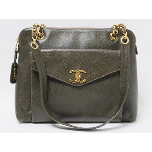 【現品限り】CHANEL(シャネル) チェーンショルダーバッグ キャビア ブラウン【中古BC】
