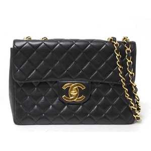 【現品限り】CHANEL（シャネル） マトラッセ デカバッグ Wチェーンショルダー カーフ 黒【中古B】