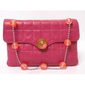 【現品限り】CHANEL(シャネル) チョコバー ショルダーバッグ ボールチェーン ピンク【中古B】