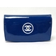 【現品限り】CHANEL（シャネル） メイクアップシリーズ 2つ折り長財布 エナメル ブルー A47711 【未使用】