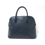【現品限り】HERMES（エルメス） ボリード37 クシュベル ネイビー ゴールド金具【中古B】