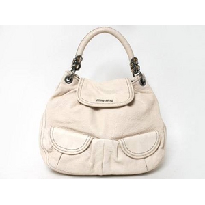 【現品限り】miumiu（ミュウミュウ） ショルダーバッグ アイボリー 【中古B】