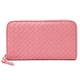 【現品限り】BOTTEGA VENETA(ボッテガヴェネタ) イントレチャート ラウンドファスナー長財布 ピンク 114076 【未使用品】