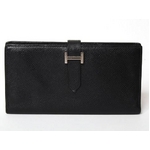 【現品限り】HERMES（エルメス） ベアンスフレ エプソン 黒 シルバー金具 【中古B】