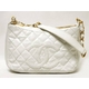 【現品限り】CHANEL（シャネル） チェーンショルダー キャビア 白 ホワイト ゴールド金具 【中古B】