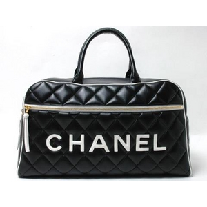 【現品限り】CHANEL（シャネル） スポーツボストンバッグ 黒 ブラック 【中古SA】 - 拡大画像