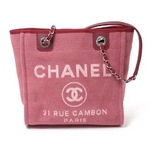 【現品限り】CHANEL(シャネル) ロゴ キャンバス トートバッグ ルージュ 2012年新作 A66940 【新品】