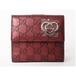 【現品限り】Gucci（グッチ） グッチシマ Wホック財布 ハート メタリックレッド 245727 【未使用】