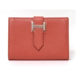 【現品限り】HERMES（エルメス） ベアン カードケース 名刺入れ エプソン ブリック シルバー金具 ソルド品 【新品同様】