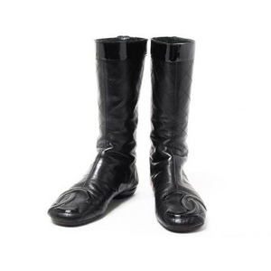 【現品限り】CHANEL（シャネル） カンボンライン ブーツ 黒 ブラック 【中古AB】