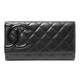 CHANEL（シャネル）　カンボンライン　2つ折長財布　黒／黒　A26717