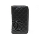 CHANEL（シャネル）　カンボンライン　ラウンドファスナー長財布　黒／黒　A26710