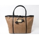 【現品限り】Dolce＆Gabbana（ドルチェ＆ガッバーナ） トートバッグ 麻 ブラウン／ブラック 【中古A】