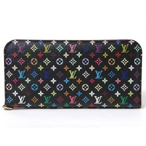 【現品限り】LOUIS VUITTON（ルイヴィトン） マルチカラー 長財布ポルトフォイユ アンソリット ブラック／ピンク M93754 【中古AB】 - 拡大画像