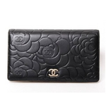 【現品限り】CHANEL(シャネル) カメリア 2つ折り長財布 ブラック/ゴールド A36544 【新品】