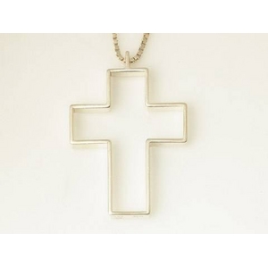 【現品限り】Gucci（グッチ） ネックレス オープンクロス シルバー 【中古A】